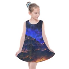 Landscape Sci Fi Alien World Kids  Summer Dress