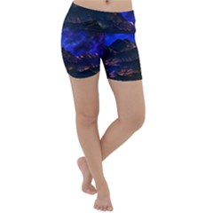 Landscape Sci Fi Alien World Lightweight Velour Yoga Shorts by Pakrebo