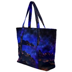 Landscape Sci Fi Alien World Zip Up Canvas Bag