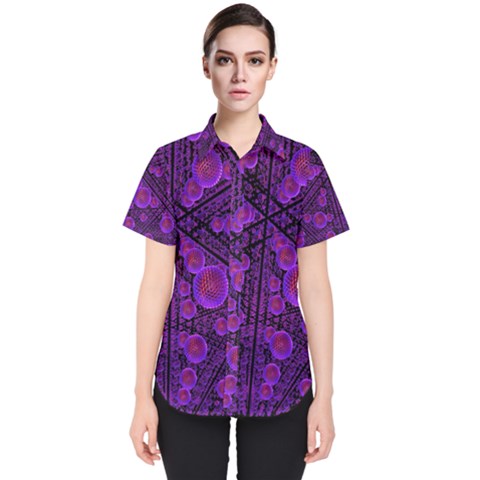 Spheres Combs Structure Regulation Women s Short Sleeve Shirt by Pakrebo