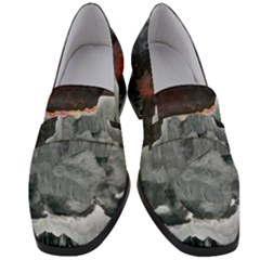 Mountains Scene Landscape Women s Chunky Heel Loafers