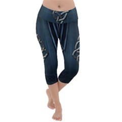 The Celtic Knot Lightweight Velour Capri Yoga Leggings by FantasyWorld7