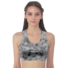 Soft Gray Stone Pattern Texture Design Sports Bra by dflcprintsclothing