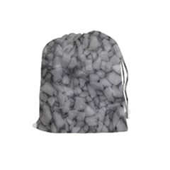 Soft Gray Stone Pattern Texture Design Drawstring Pouch (large) by dflcprintsclothing