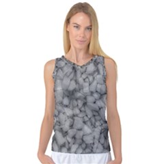 Soft Gray Stone Pattern Texture Design Women s Basketball Tank Top by dflcprintsclothing