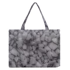 Soft Gray Stone Pattern Texture Design Zipper Medium Tote Bag by dflcprintsclothing