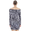 Soft Gray Stone Pattern Texture Design Long Sleeve Off Shoulder Dress View2