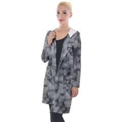 Soft Gray Stone Pattern Texture Design Hooded Pocket Cardigan by dflcprintsclothing