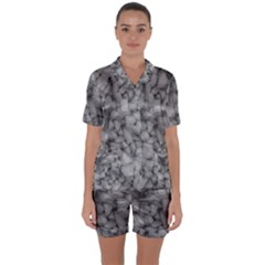 Soft Gray Stone Pattern Texture Design Satin Short Sleeve Pyjamas Set by dflcprintsclothing