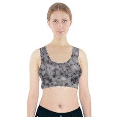 Soft Gray Stone Pattern Texture Design Sports Bra With Pocket by dflcprintsclothing