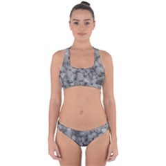 Soft Gray Stone Pattern Texture Design Cross Back Hipster Bikini Set by dflcprintsclothing