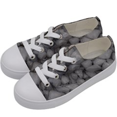 Soft Gray Stone Pattern Texture Design Kids  Low Top Canvas Sneakers by dflcprintsclothing