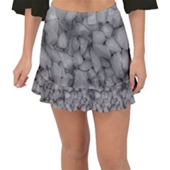 Soft Gray Stone Pattern Texture Design Fishtail Mini Chiffon Skirt by dflcprintsclothing