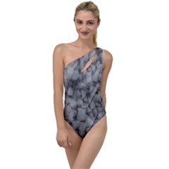 Soft Gray Stone Pattern Texture Design To One Side Swimsuit by dflcprintsclothing