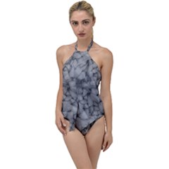 Soft Gray Stone Pattern Texture Design Go With The Flow One Piece Swimsuit by dflcprintsclothing