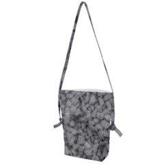 Soft Gray Stone Pattern Texture Design Folding Shoulder Bag