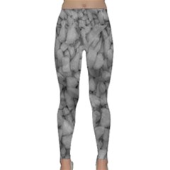 Soft Gray Stone Pattern Texture Design Lightweight Velour Classic Yoga Leggings by dflcprintsclothing