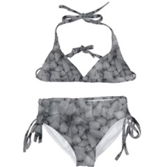 Soft Gray Stone Pattern Texture Design Kids  Classic Bikini Set by dflcprintsclothing