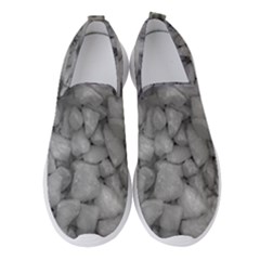 Soft Gray Stone Pattern Texture Design Women s Slip On Sneakers