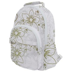 Flowers Background Leaf Leaves Rounded Multi Pocket Backpack