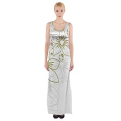 Flowers Background Leaf Leaves Maxi Thigh Split Dress by Mariart