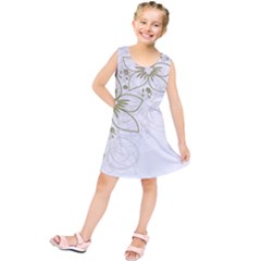 Flowers Background Leaf Leaves Kids  Tunic Dress by Mariart