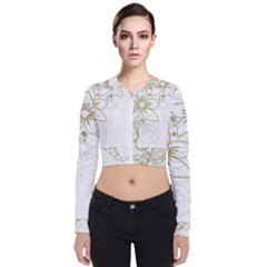 Flowers Background Leaf Leaves Long Sleeve Zip Up Bomber Jacket