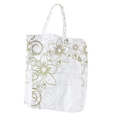 Flowers Background Leaf Leaves Giant Grocery Tote by Mariart