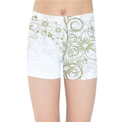 Flowers Background Leaf Leaves Kids  Sports Shorts