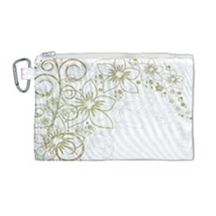 Flowers Background Leaf Leaves Canvas Cosmetic Bag (large)