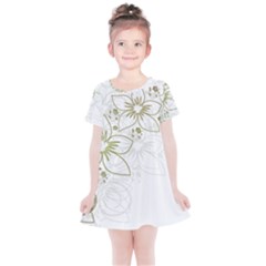 Flowers Background Leaf Leaves Kids  Simple Cotton Dress