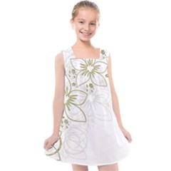 Flowers Background Leaf Leaves Kids  Cross Back Dress