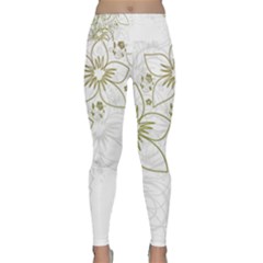 Flowers Background Leaf Leaves Lightweight Velour Classic Yoga Leggings