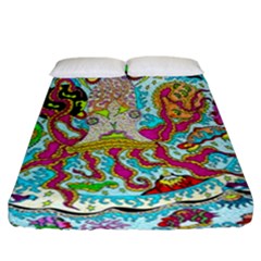 Supersonic Octopus Fitted Sheet (california King Size) by chellerayartisans