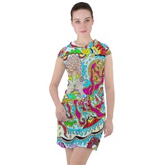 Supersonic Octopus Drawstring Hooded Dress