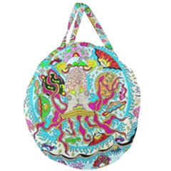 Supersonic Octopus Giant Round Zipper Tote by chellerayartisans