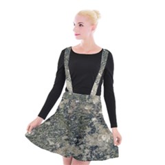 Grunge Camo Print Design Suspender Skater Skirt