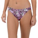 Romantic Pink Flowers Band Bikini Bottom View1