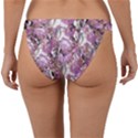 Romantic Pink Flowers Band Bikini Bottom View2