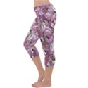 Romantic Pink Flowers Capri Yoga Leggings View2