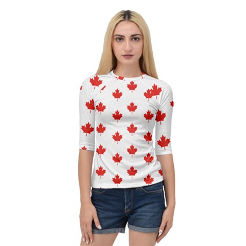 Maple Leaf Canada Emblem Country Quarter Sleeve Raglan Tee by Mariart