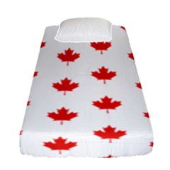 Maple Leaf Canada Emblem Country Fitted Sheet (single Size) by Mariart