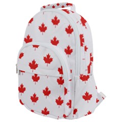 Maple Leaf Canada Emblem Country Rounded Multi Pocket Backpack