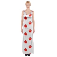 Maple Leaf Canada Emblem Country Maxi Thigh Split Dress by Mariart