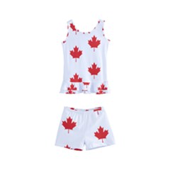 Maple Leaf Canada Emblem Country Kids  Boyleg Swimsuit