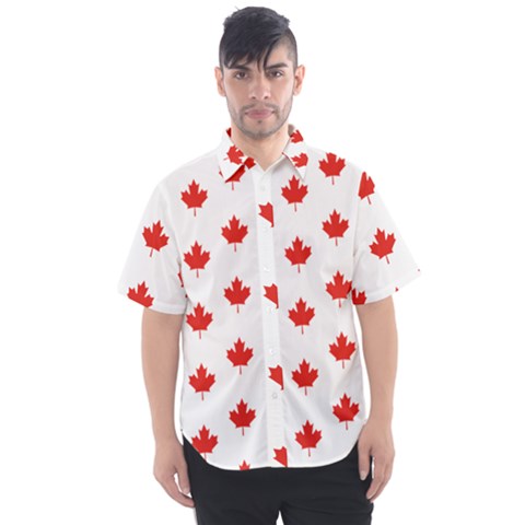 Maple Leaf Canada Emblem Country Men s Short Sleeve Shirt by Mariart