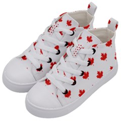 Maple Leaf Canada Emblem Country Kids  Mid-top Canvas Sneakers by Mariart