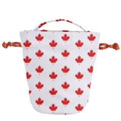 Maple Leaf Canada Emblem Country Drawstring Bucket Bag