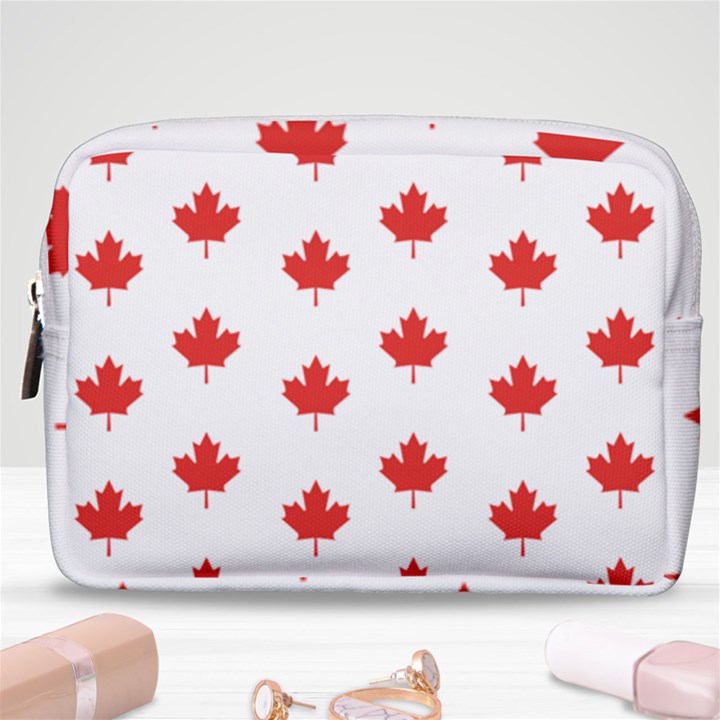 Maple Leaf Canada Emblem Country Make Up Pouch (Medium)