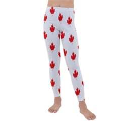 Maple Leaf Canada Emblem Country Kids  Lightweight Velour Leggings